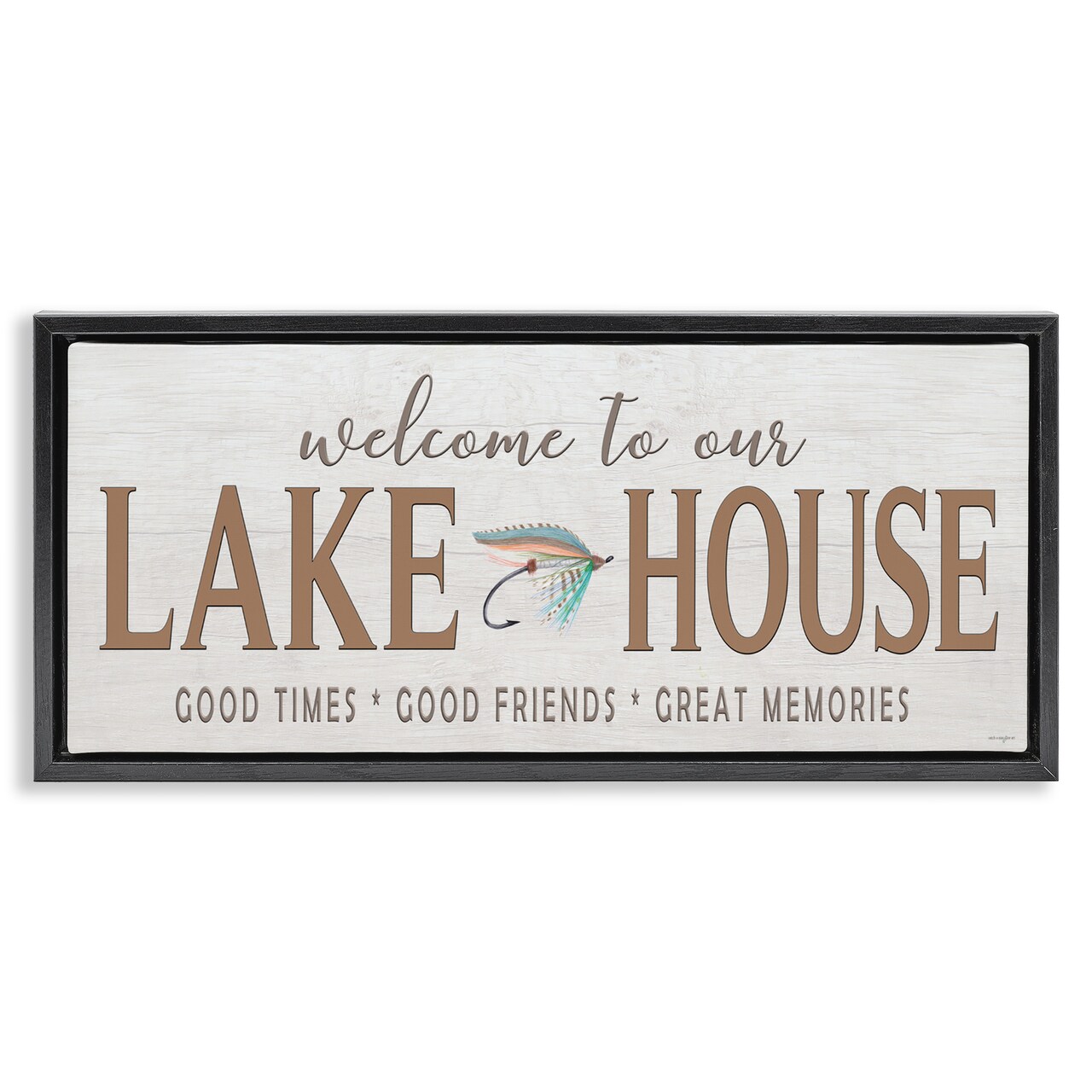 Stupell Industries Lake House Rustic Welcome Floating Frame, design by Seven Trees Design